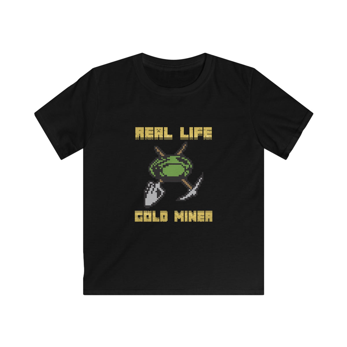 Real Life Gold Miner - Kids Regular Fit Tee – Black