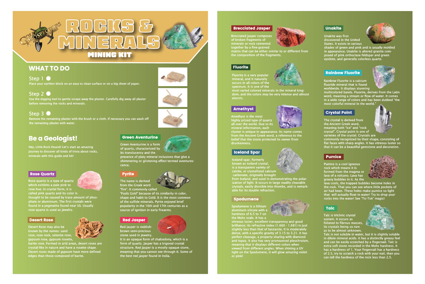 Rocks & Minerals Mining Kit – Gold Prospectors Association of America