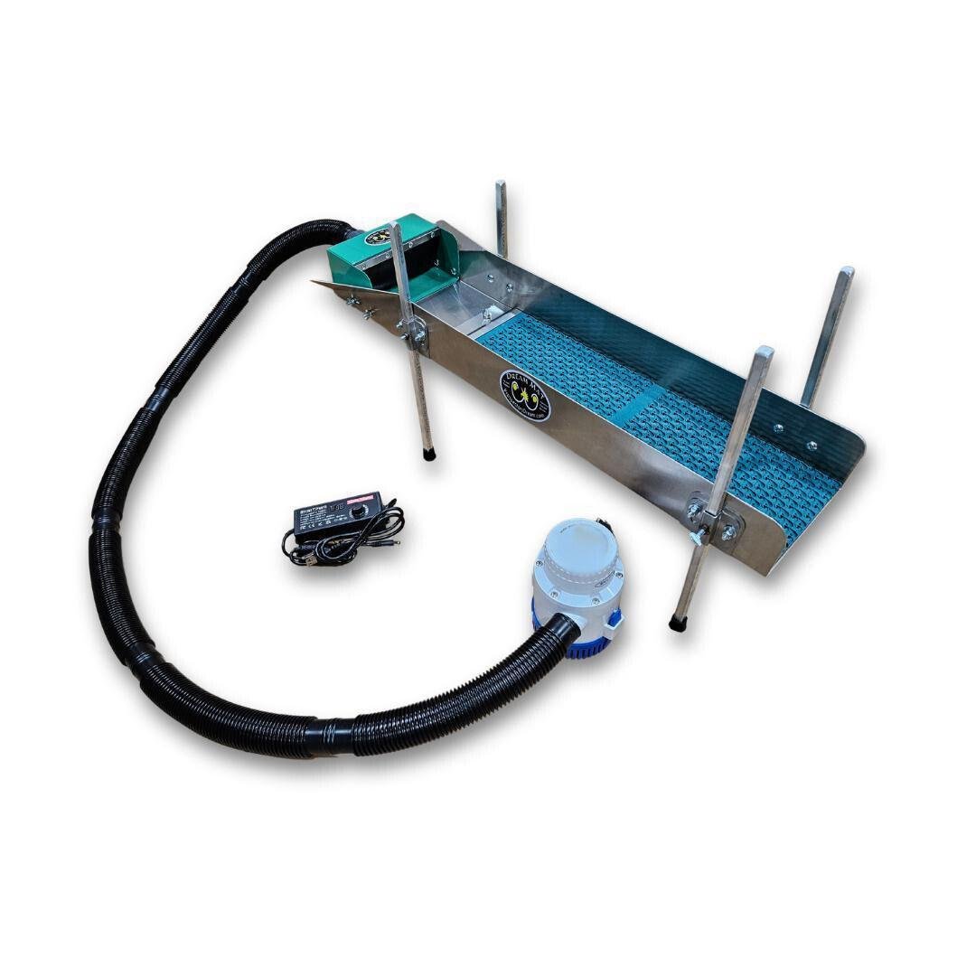 8X35 Power Sluice Box Kit with Dream Mat + 18" leg Kit | Gold Prospecting Equipment